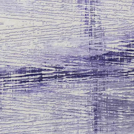 Lavender And Ivory Striped Washable Indoor Outdoor Area Rug Photo 3