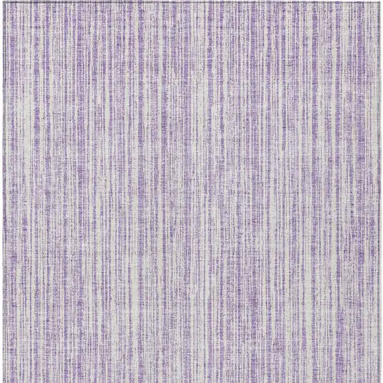Lavender And Ivory Striped Washable Indoor Outdoor Area Rug Photo 6