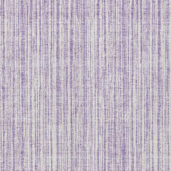 Lavender And Ivory Striped Washable Indoor Outdoor Area Rug Photo 5