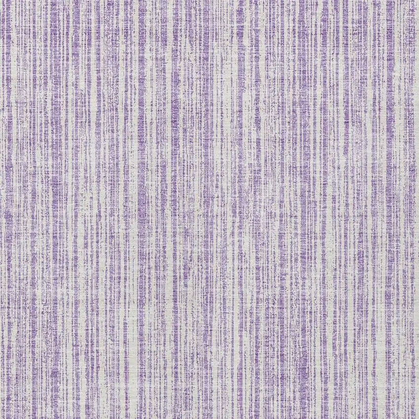 Lavender And Ivory Striped Washable Indoor Outdoor Area Rug Photo 5