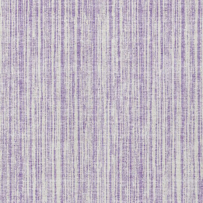 Lavender And Ivory Striped Washable Indoor Outdoor Area Rug Photo 4
