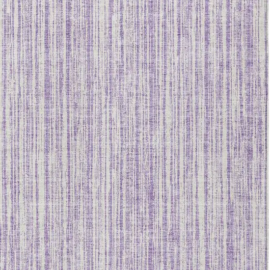 Lavender And Ivory Striped Washable Indoor Outdoor Area Rug Photo 4