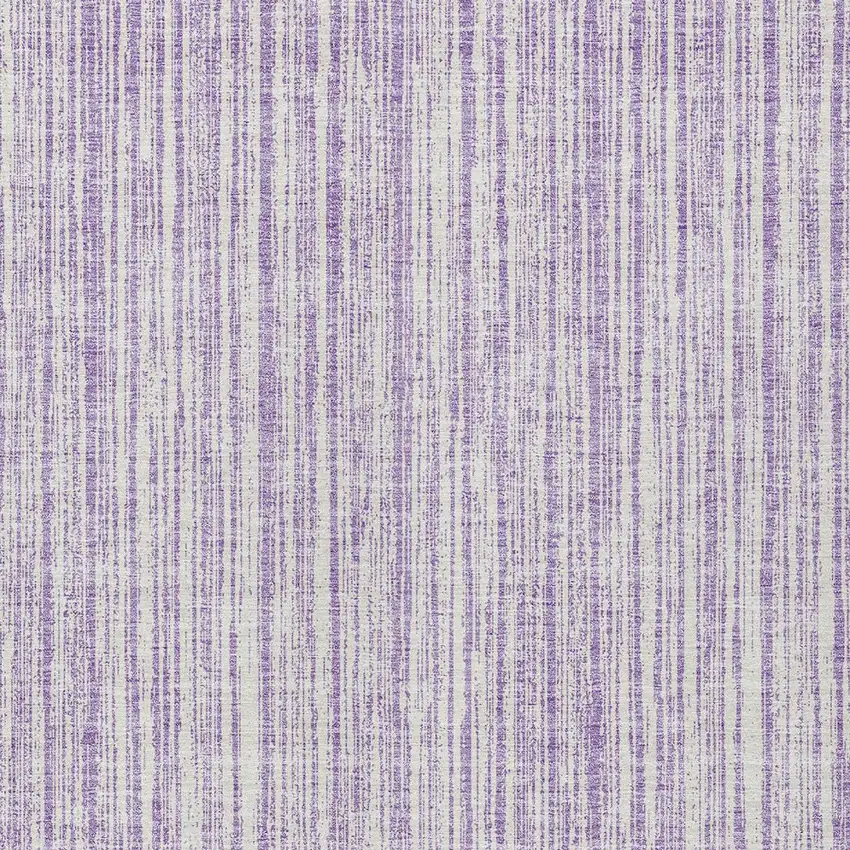 Lavender And Ivory Striped Washable Indoor Outdoor Area Rug Photo 4