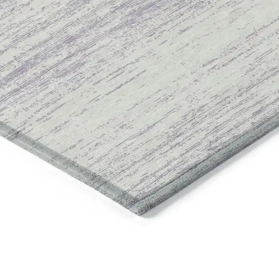 Lavender And Ivory Striped Washable Indoor Outdoor Area Rug Photo 5