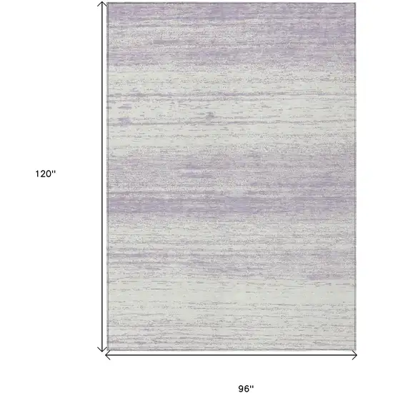 Lavender And Ivory Striped Washable Indoor Outdoor Area Rug Photo 3