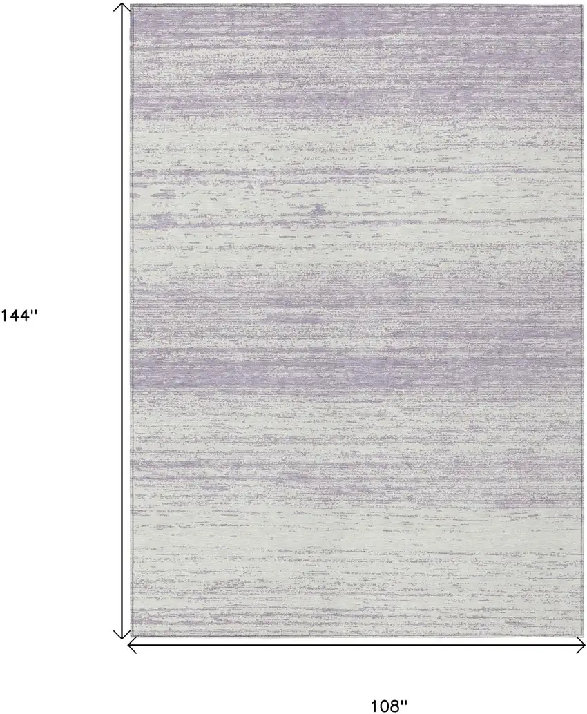 Lavender And Ivory Striped Washable Indoor Outdoor Area Rug Photo 3