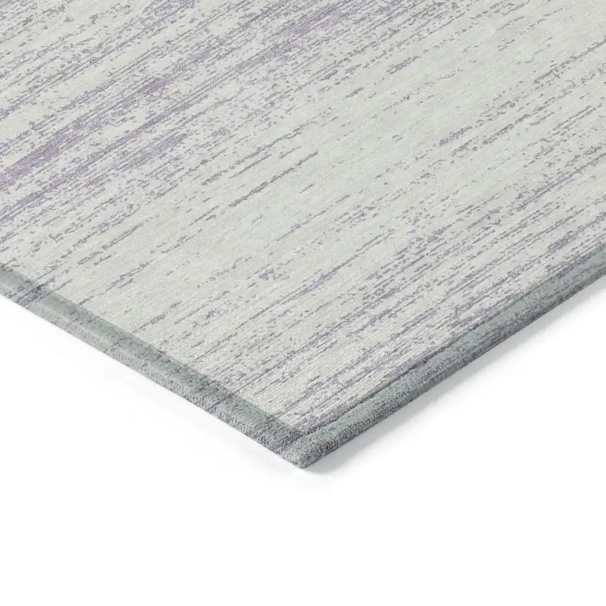 Lavender And Ivory Striped Washable Indoor Outdoor Area Rug Photo 5