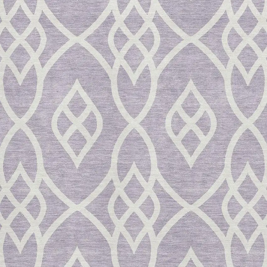 Lavender And Ivory Trellis Washable Area Rug With UV Protection Photo 3
