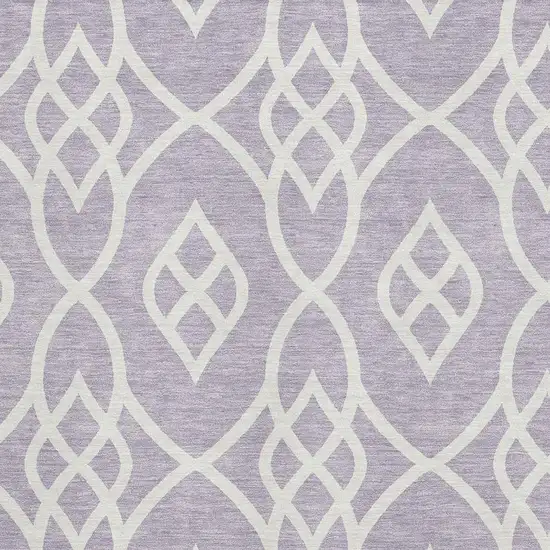 Lavender And Ivory Trellis Washable Area Rug With UV Protection Photo 3