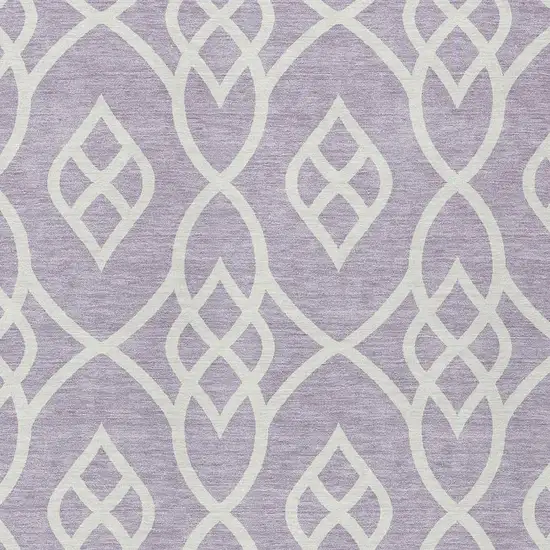 Lavender And Ivory Trellis Washable Indoor Outdoor Area Rug Photo 6
