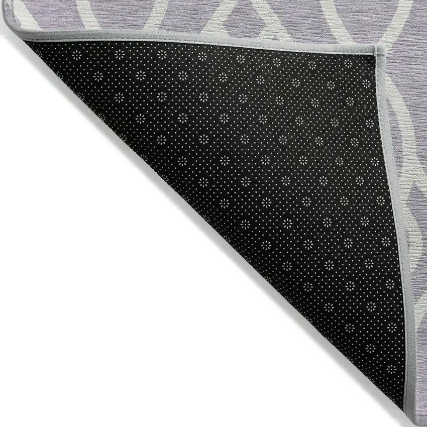 Lavender And Ivory Trellis Washable Indoor Outdoor Area Rug Photo 4