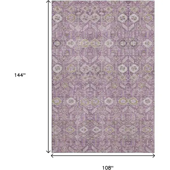 Lavender And Ivory Tribal Washable Area Rug With UV Protection Photo 3