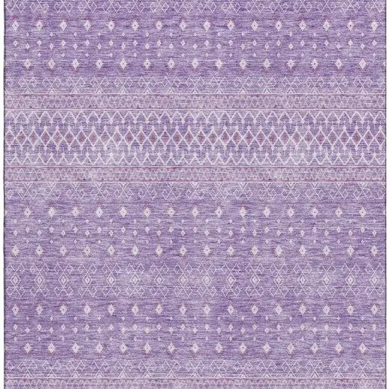 Lavender And Ivory Tribal Washable Area Rug With UV Protection Photo 3