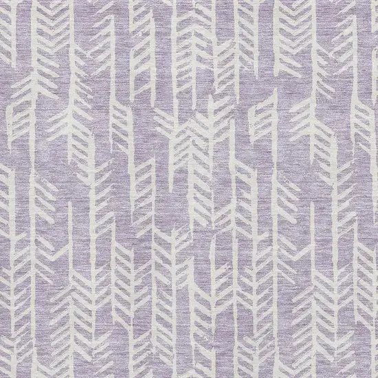 Lavender And Ivory Tribal Washable Area Rug With UV Protection Photo 3