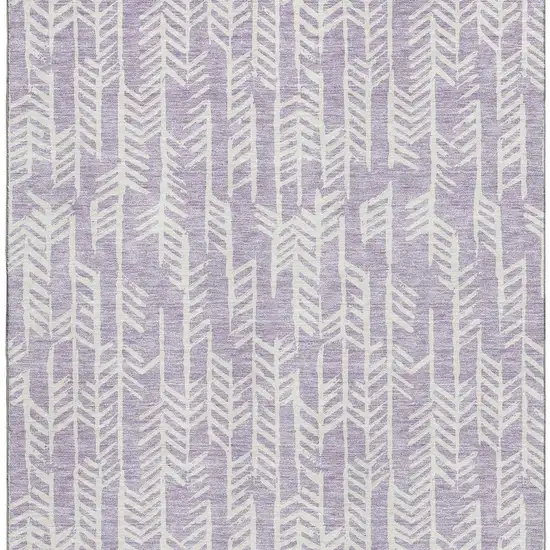 Lavender And Ivory Tribal Washable Area Rug With UV Protection Photo 4