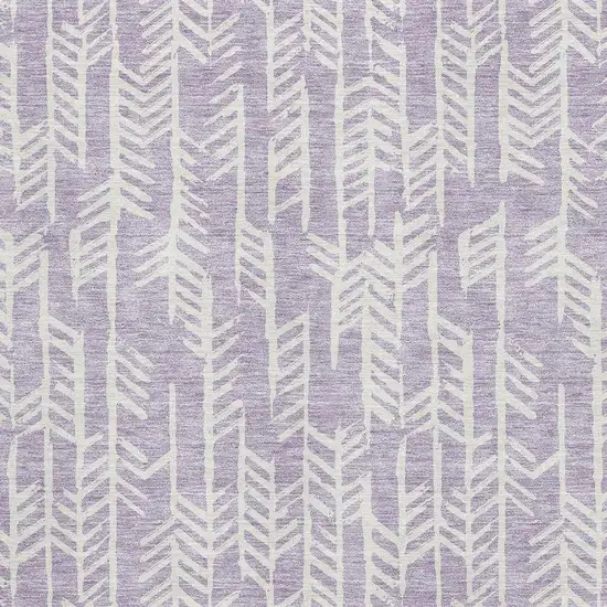 Lavender And Ivory Tribal Washable Area Rug With UV Protection Photo 3