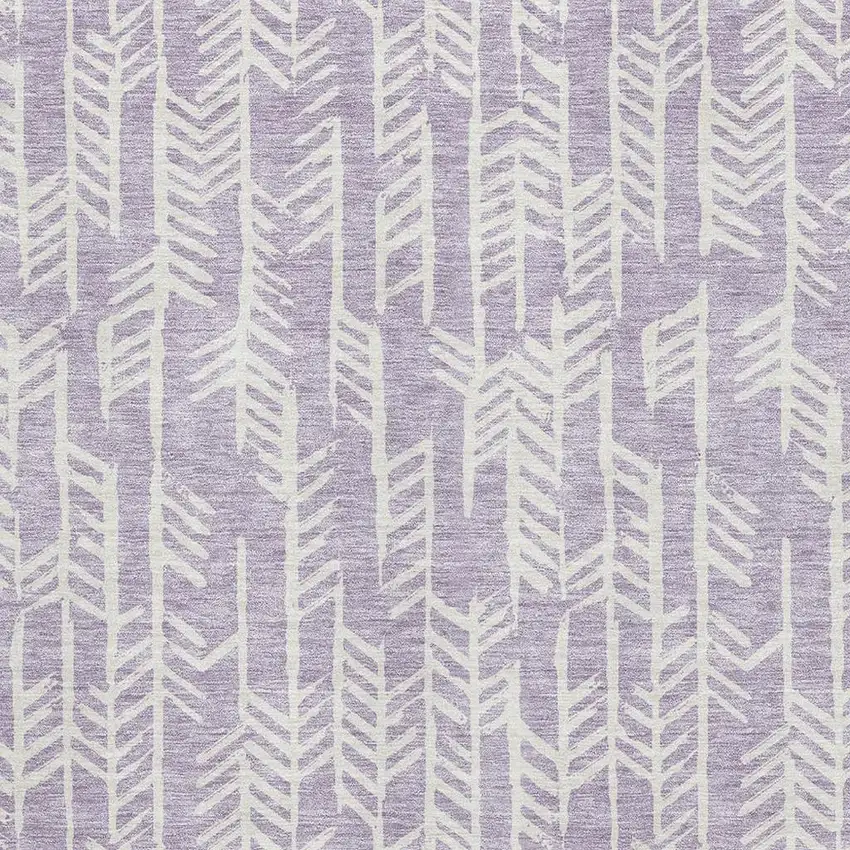 Lavender And Ivory Tribal Washable Area Rug With UV Protection Photo 3