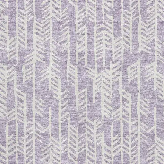 Lavender And Ivory Tribal Washable Area Rug With UV Protection Photo 3