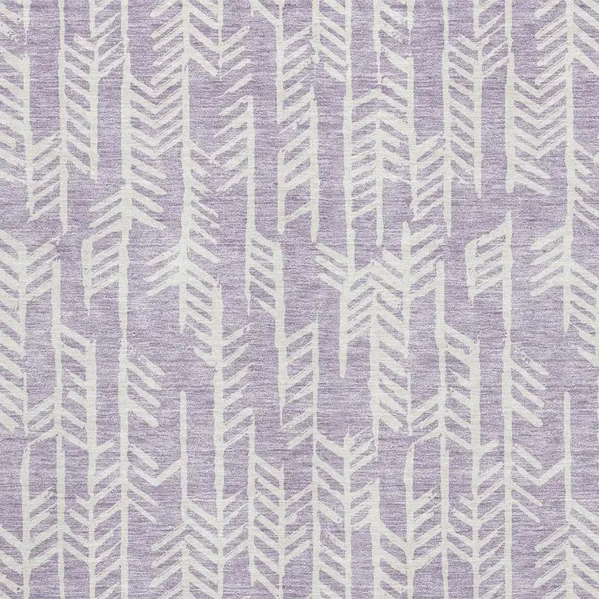 Lavender And Ivory Tribal Washable Area Rug With UV Protection Photo 3
