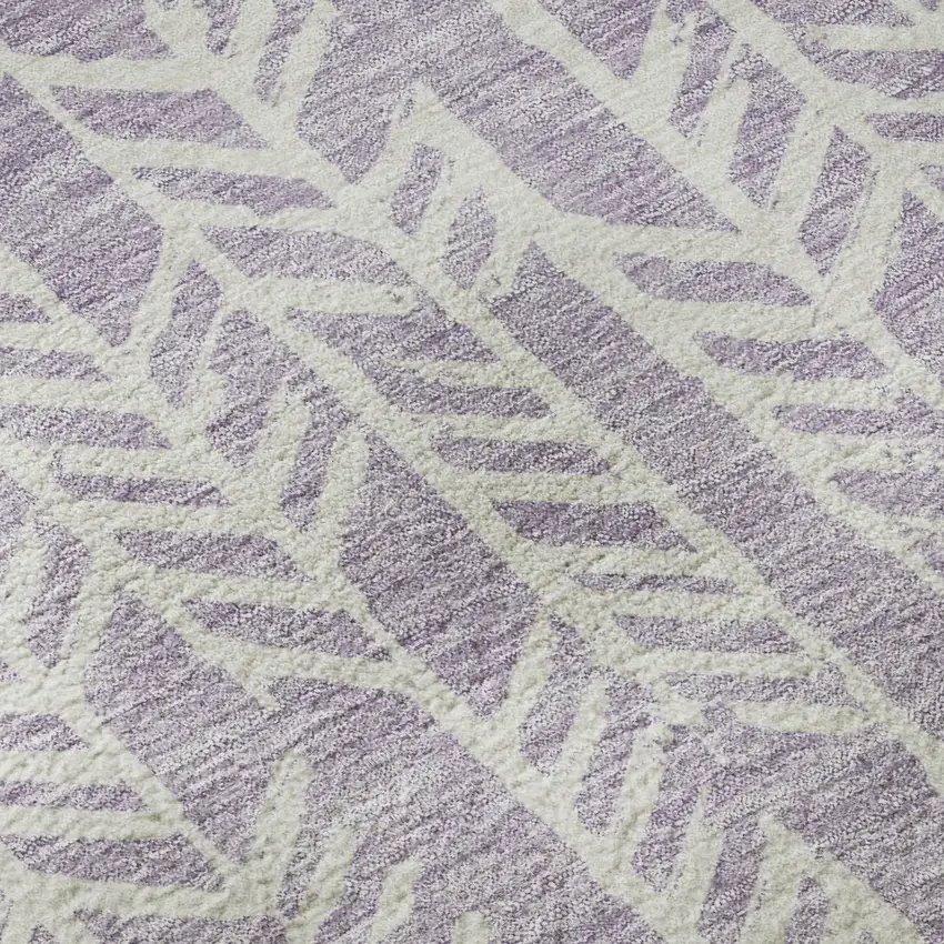 Lavender And Ivory Tribal Washable Area Rug With UV Protection Photo 8