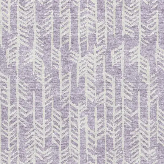 Lavender And Ivory Tribal Washable Area Rug With UV Protection Photo 3