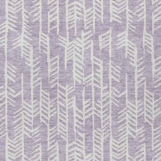 Lavender And Ivory Tribal Washable Indoor Outdoor Area Rug Photo 6