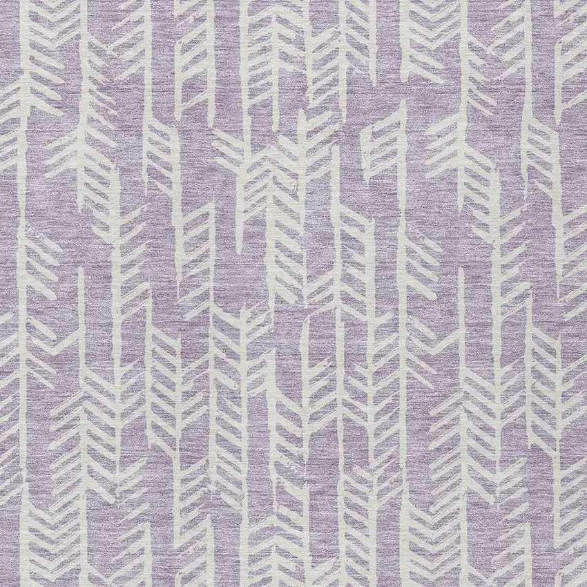 Lavender And Ivory Tribal Washable Indoor Outdoor Area Rug Photo 6