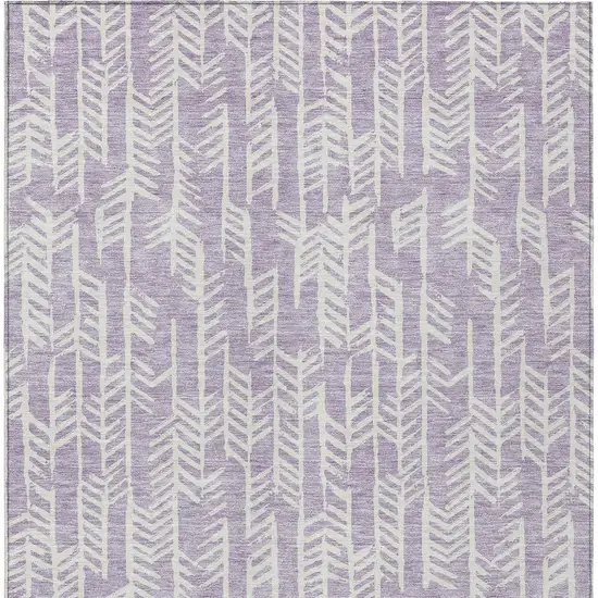 Lavender And Ivory Tribal Washable Indoor Outdoor Area Rug Photo 7