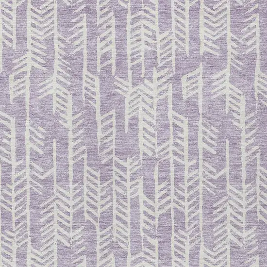 Lavender And Ivory Tribal Washable Indoor Outdoor Area Rug Photo 6