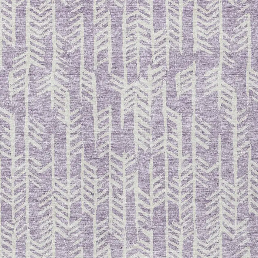 Lavender And Ivory Tribal Washable Indoor Outdoor Area Rug Photo 6
