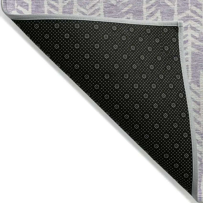Lavender And Ivory Tribal Washable Indoor Outdoor Area Rug Photo 4