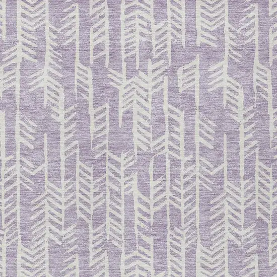 Lavender And Ivory Tribal Washable Indoor Outdoor Area Rug Photo 6