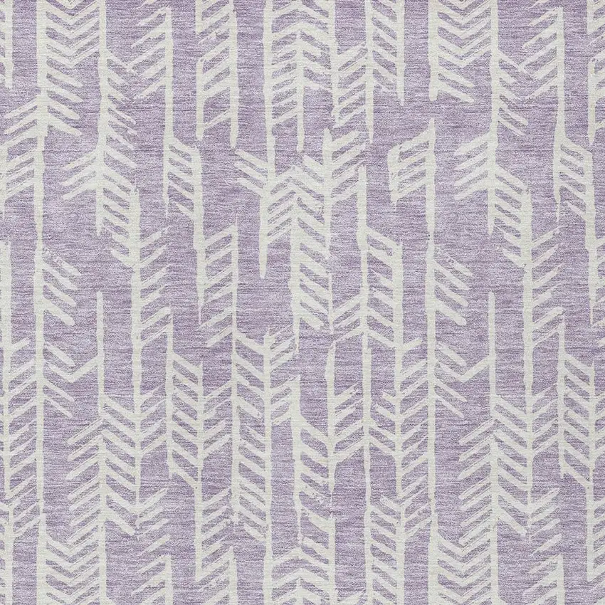 Lavender And Ivory Tribal Washable Indoor Outdoor Area Rug Photo 6