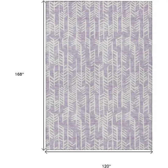 Lavender And Ivory Tribal Washable Indoor Outdoor Area Rug Photo 3