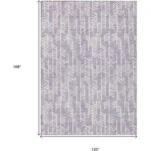 Photo of Lavender And Ivory Tribal Washable Indoor Outdoor Area Rug