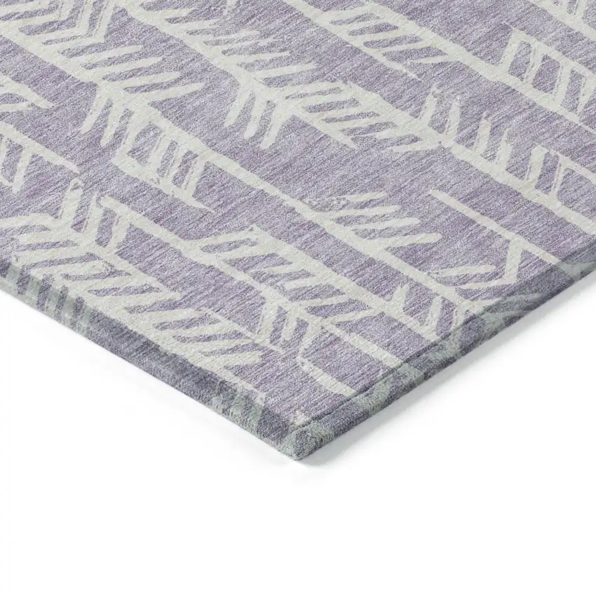 Lavender And Ivory Tribal Washable Indoor Outdoor Area Rug Photo 5