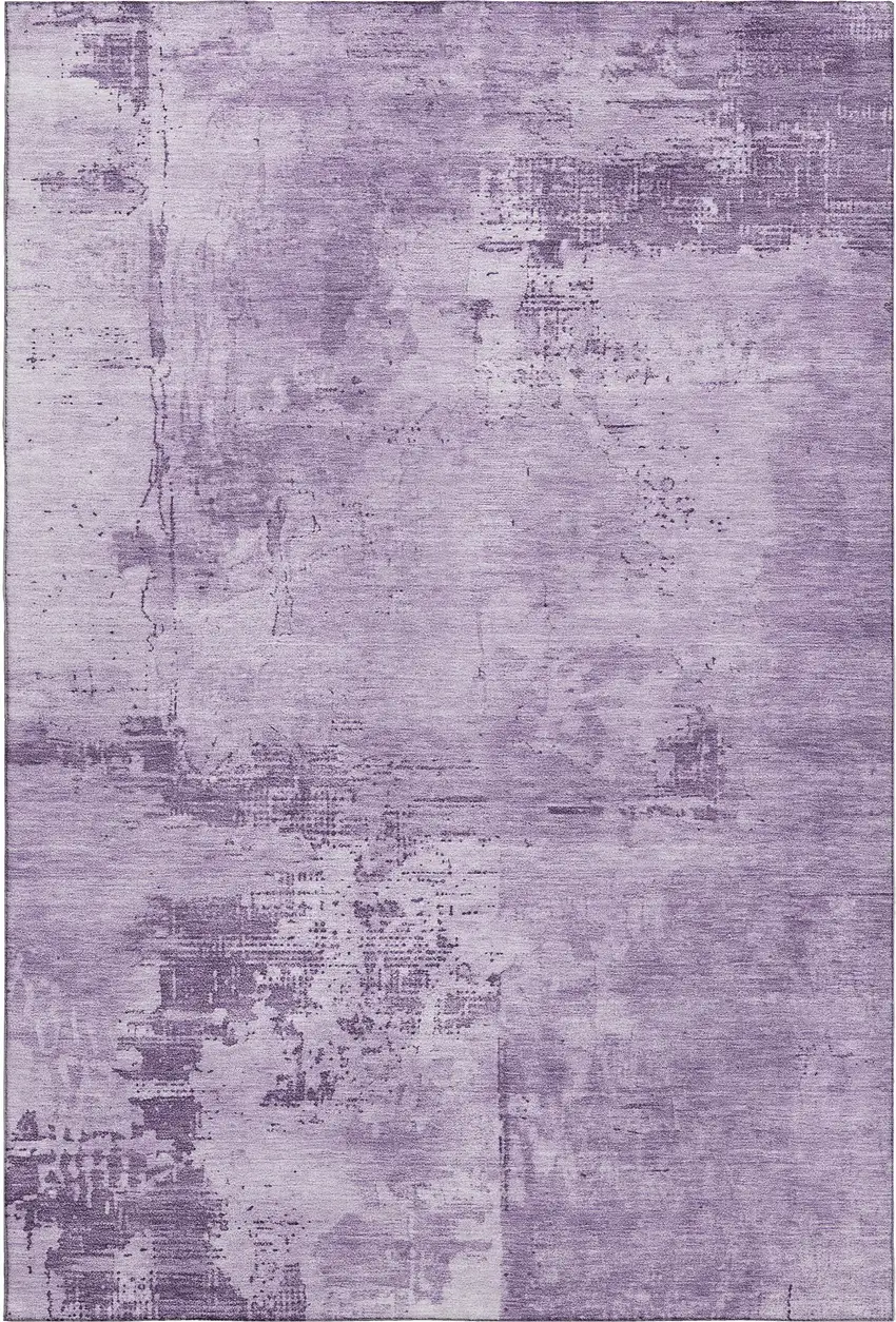 Lavender And Lilac Abstract Washable Area Rug With UV Protection Photo 1