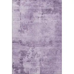 Photo of Lavender And Lilac Abstract Washable Area Rug With UV Protection