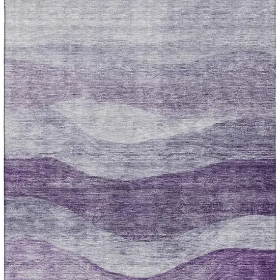 Lavender And Lilac Abstract Washable Area Rug With UV Protection Photo 5