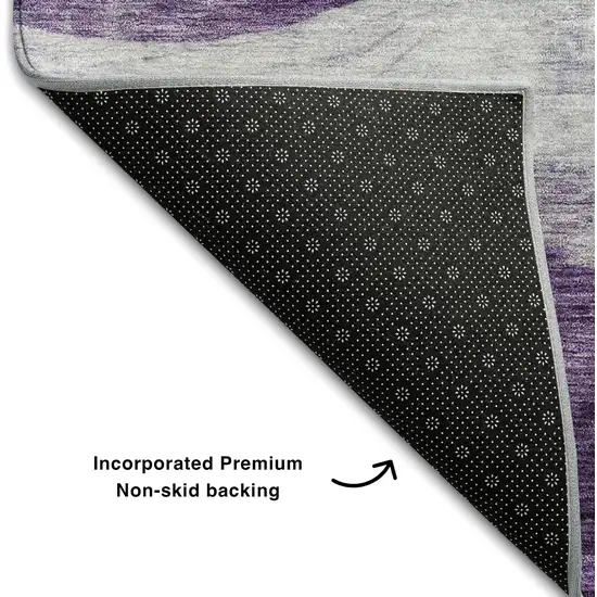 Lavender And Lilac Abstract Washable Area Rug With UV Protection Photo 7
