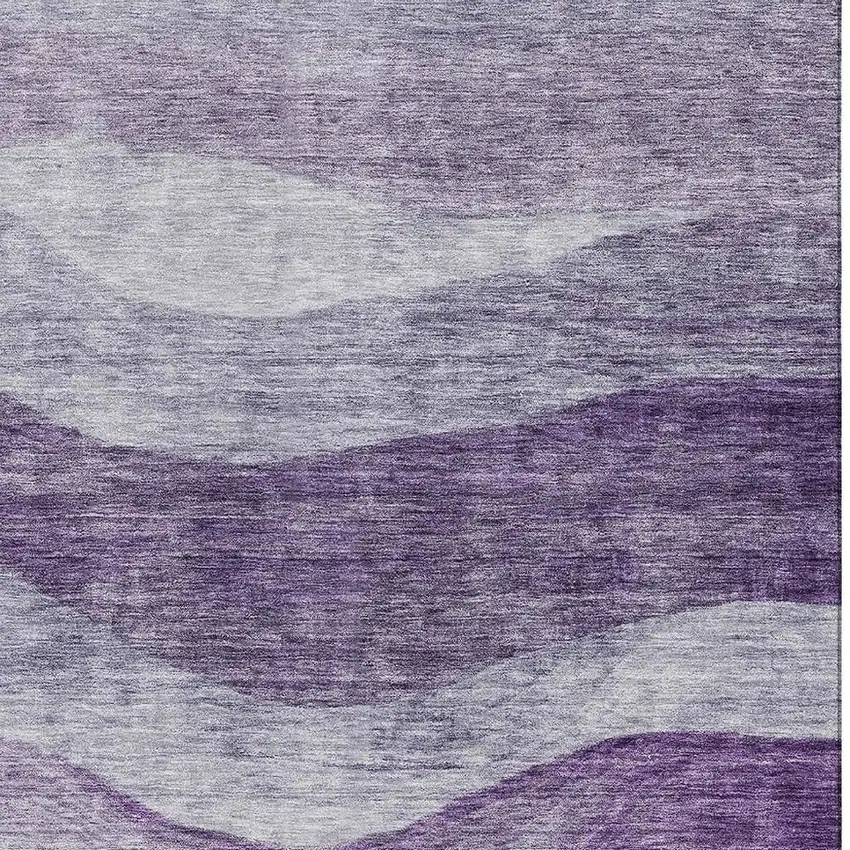 Lavender And Lilac Abstract Washable Area Rug With UV Protection Photo 4