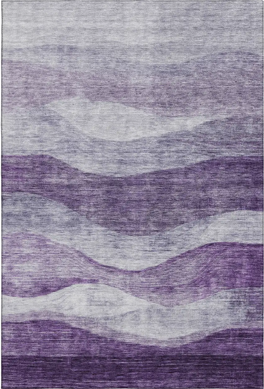 Lavender And Lilac Abstract Washable Area Rug With UV Protection Photo 6