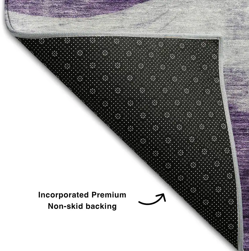 Lavender And Lilac Abstract Washable Area Rug With UV Protection Photo 6