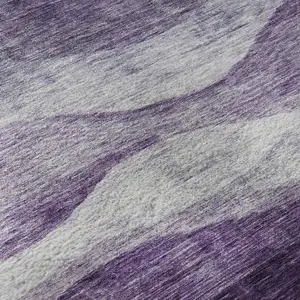 Photo of Lavender And Lilac Abstract Washable Area Rug With UV Protection
