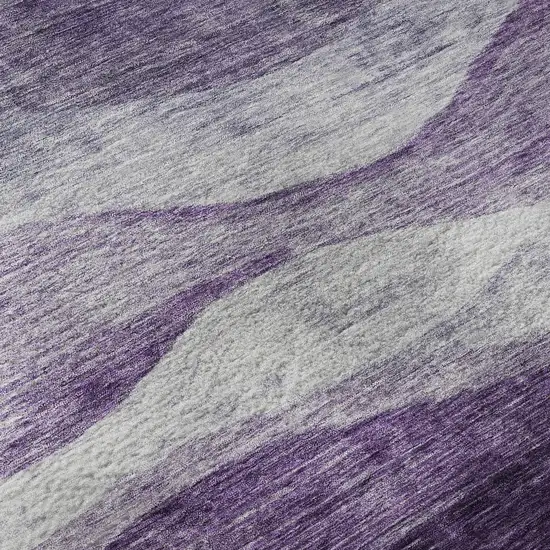 Lavender And Lilac Abstract Washable Area Rug With UV Protection Photo 1