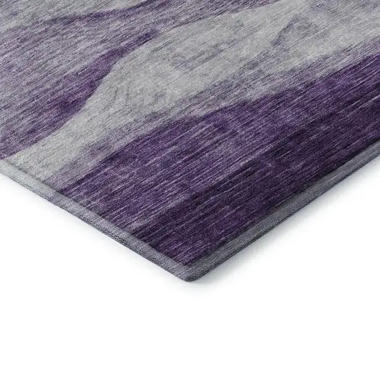 Lavender And Lilac Abstract Washable Area Rug With UV Protection Photo 9