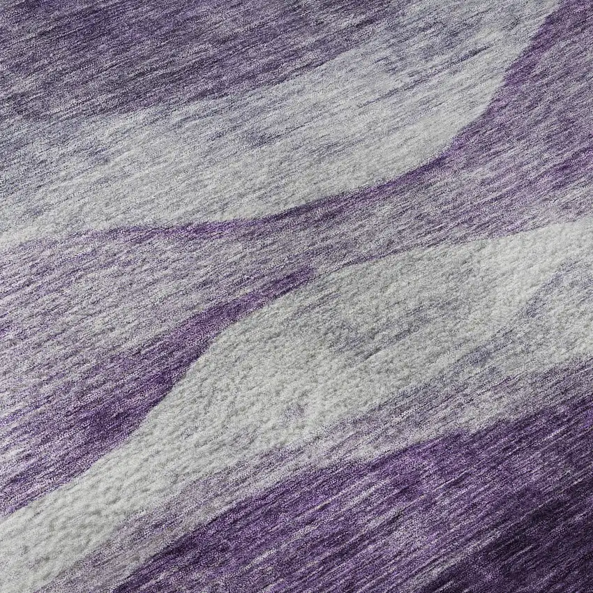 Lavender And Lilac Abstract Washable Area Rug With UV Protection Photo 1