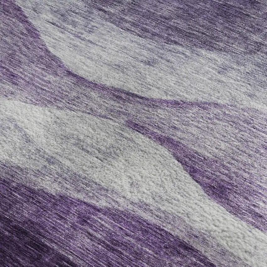 Lavender And Lilac Abstract Washable Area Rug With UV Protection Photo 3