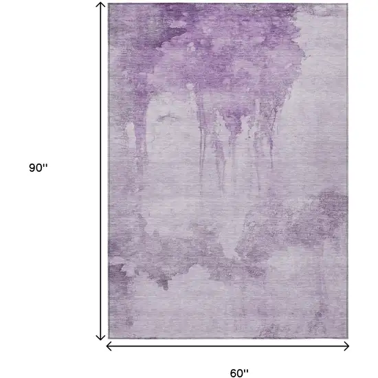 Lavender And Lilac Abstract Washable Indoor Outdoor Area Rug Photo 9