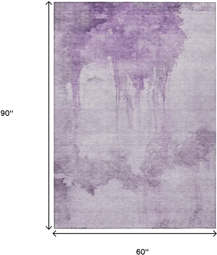 Lavender And Lilac Abstract Washable Indoor Outdoor Area Rug Photo 9
